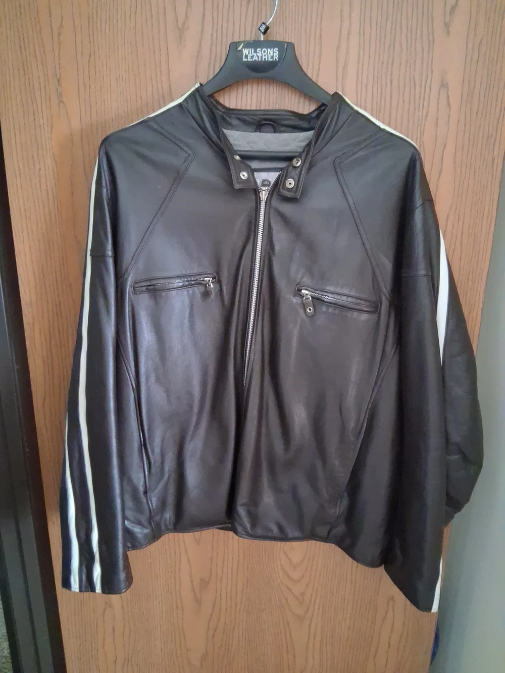Wilsons Leather Vintage M Julian Cafe Racer Motorcycle Jacket Brown Mens 2X